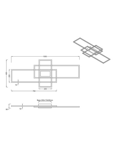 Plafón Irvine SMD 60W de 3000K a 6500K