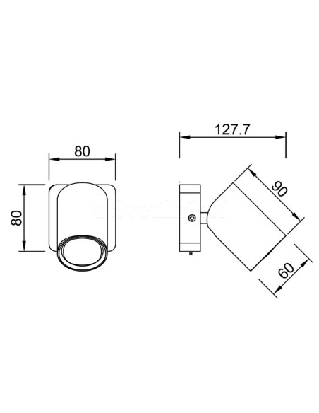 Foco una luz para GU10 SAL Con interruptor