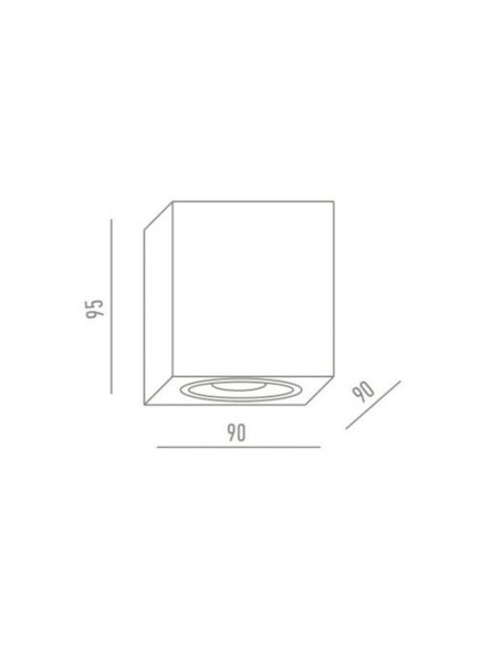Plafón orientable cúbico 90x90mm nc1464