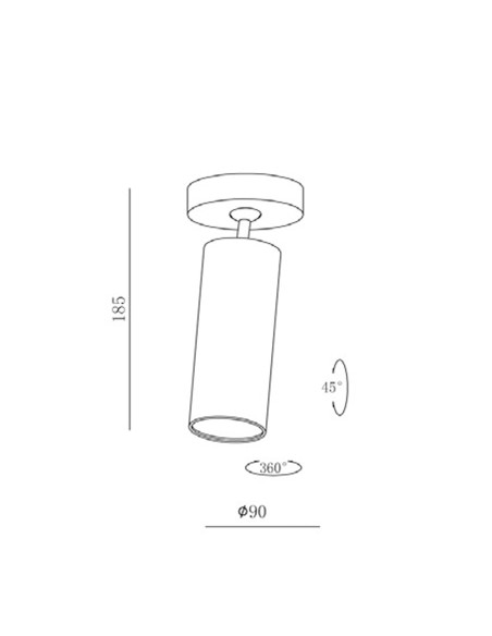 Cilindro orientable altura 185mm nc1968