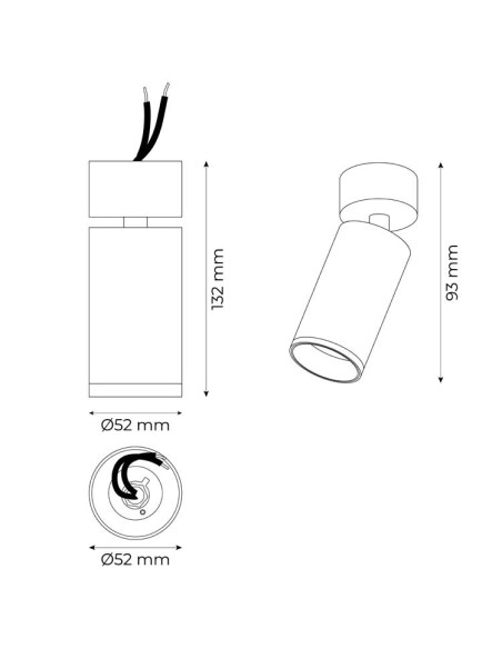 Foco de superficie orientable para GU10