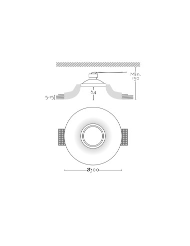 Empotrable modelo AURA en color Blanco para 1xGU10 (no incluida)