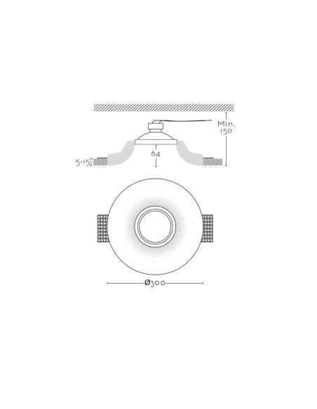 Empotrable modelo AURA en color Blanco para 1xGU10 (no incluida)
