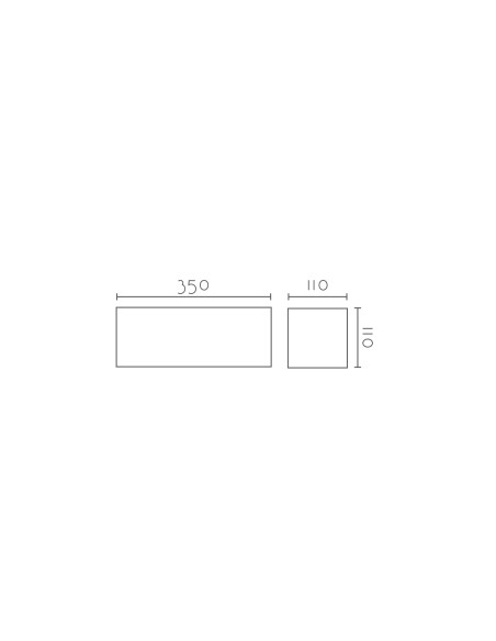 Aplique de pared modelo FRAC 350 - 1xR7s 118mm en color Blanco para 1xR7s 118mm (no incluida)