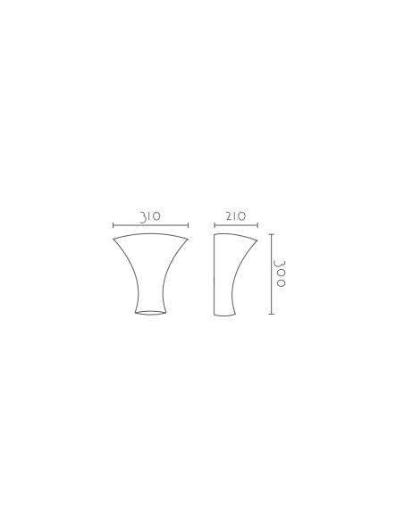 Aplique de pared modelo VESUBIO - 1XGU10 + 1XR7S 78mm en color Blanco para 1XGU10 + 1XR7S 78mm (no incluida)