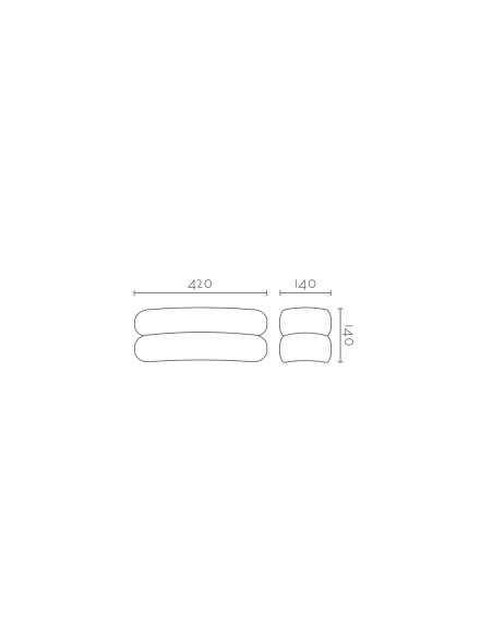 Aplique de pared modelo ICEBERG 420 - 1xR7s 118mm en color Blanco para 1xR7s 118mm (no incluida)