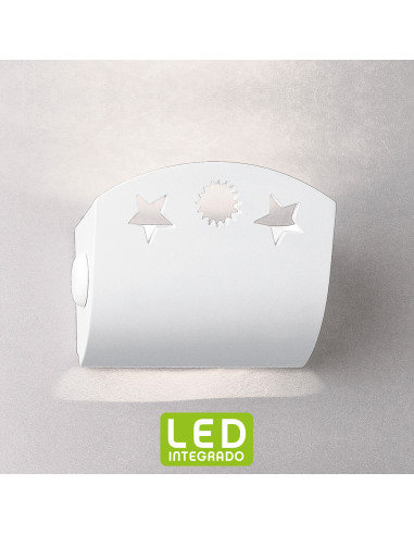 Aplique de pared modelo STARS SUN LED en color Blanco
