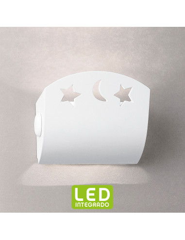 Aplique de pared modelo STARS MOON LED Dimable en color Blanco