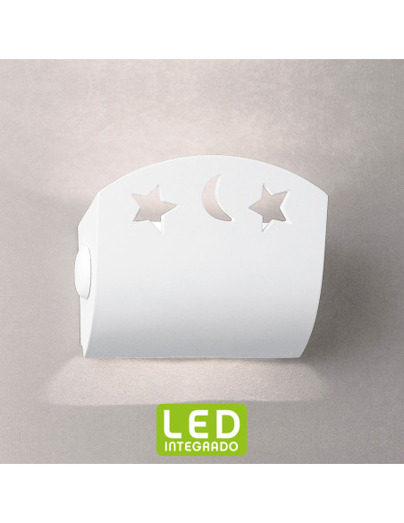 Aplique de pared modelo STARS MOON LED en color Blanco