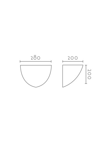 Aplique de pared modelo ESFERA CORNER 280 - 1xR7s 118mm en color Blanco para 1xR7s 118mm (no incluida)