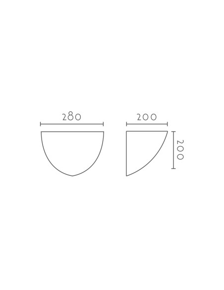 Aplique de pared modelo ESFERA CORNER 280 - 1xR7s 118mm en color Blanco para 1xR7s 118mm (no incluida)