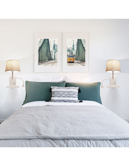 Aplique de pared modelo MB2245-DER en color Blanco para 1xE27 (no incluida)