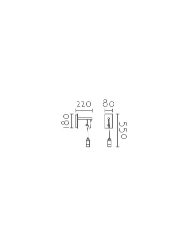 Aplique de pared modelo MB6235-GD en color Dorado, Negro para 1xE27 (no incluida)