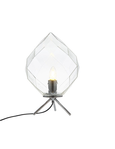 Lámpara de mesa modelo MT4049-CL en color Cromo Brillo, Transparente para 1xE27 (no incluida)