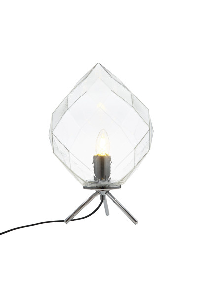 Lámpara de mesa modelo MT4049-CL en color Cromo Brillo, Transparente para 1xE27 (no incluida)