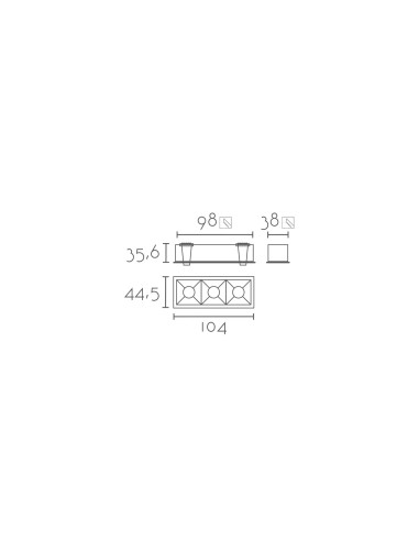 Aplique de pared modelo CUBIC3 - TRIAC REGULABLE en color Blanco
