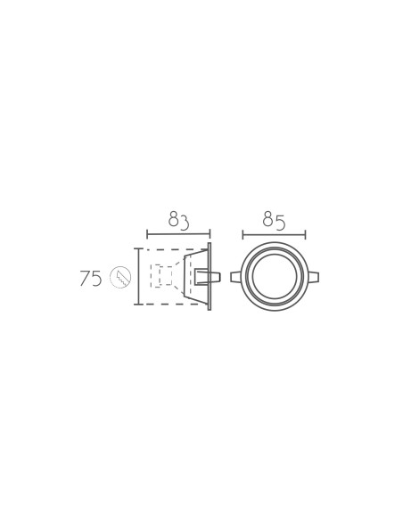 Empotrable modelo ARO RCC03-WH en color Blanco para 1xGU10 (no incluida)