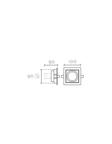 Empotrable modelo ARO RCGUR61-WH en color Blanco+Negro para 1xGU10 (no incluida)