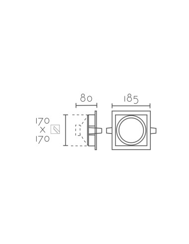Empotrable modelo ARO RCAQR51-WH en color Blanco para 1xGU10 (no incluida)