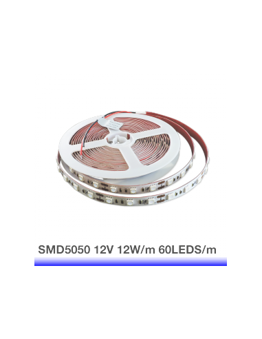 Tira LED SMD5050 12V 12W/m, 60 LEDs/m, 5m