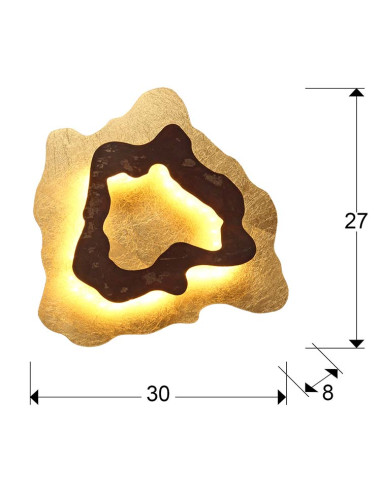 APLIQUE HALO OXIDO Y PAN DE ORO