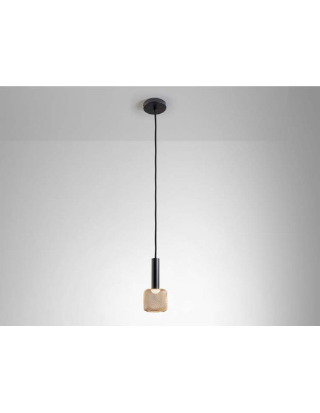 LÁMPARA 1 LUZ SINCRO NEGRO Y ORO