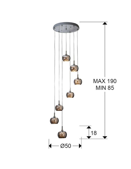 COLGANTE ARIAN 7 LUCES
