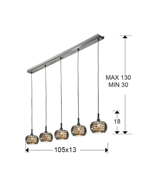 LÁMPARA ARIAN 5 LUCES DIMABLE