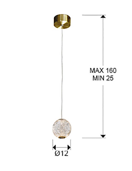 LÁMPARA 1 LUZ LED AUSTRAL ORO Ø12