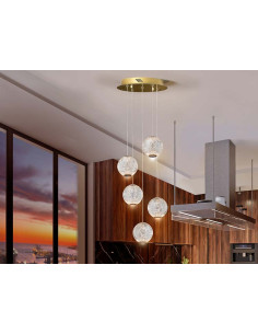 LÁMPARA 5 LUCES LED AUSTRAL ORO Ø32