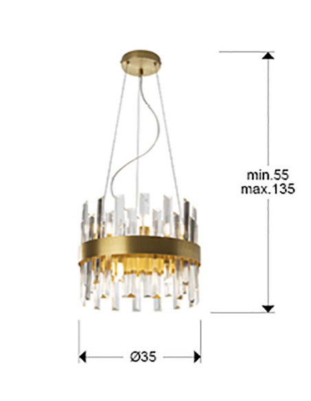 GRACE LÁMPARA 10 LUCES ORO