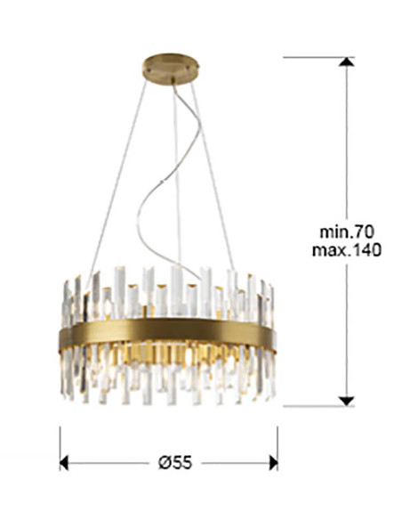 GRACE LÁMPARA 14 LUCES ORO