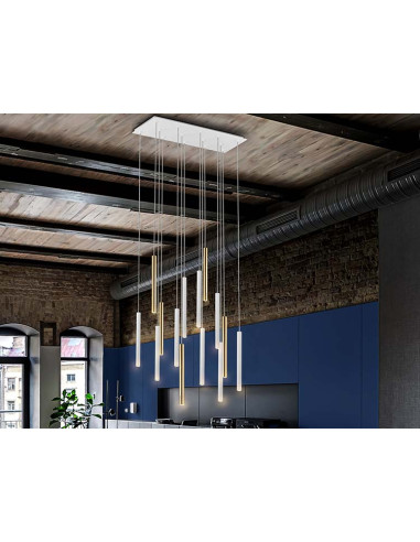 GRAN LÁMPARA VARAS 14 LUCES DIMABLE