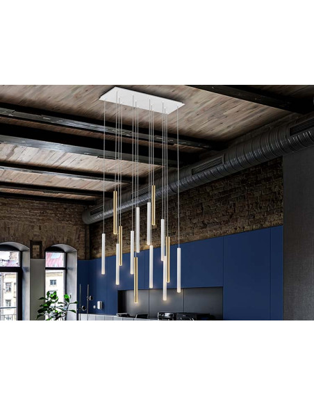 GRAN LÁMPARA VARAS 14 LUCES DIMABLE