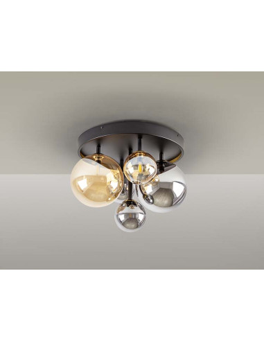 DARK PLAFÓN 5 LUCES NEGRO LATON