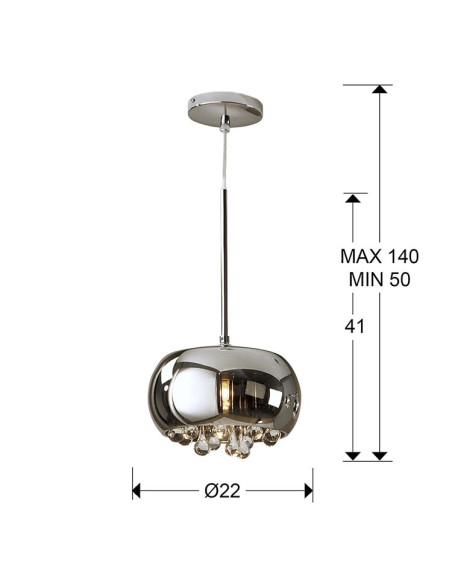 COLGANTE ARGOS CROMO 1 LUZ