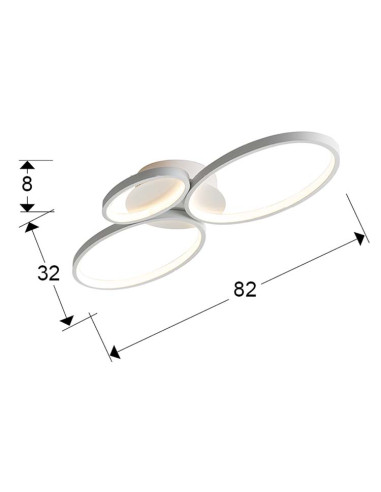 PLAFÓN SIOS LED 3 AROS BLANCO