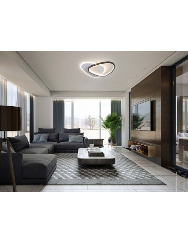 ROMO PLAFÓN APLIQUE BLANCO NEGRO