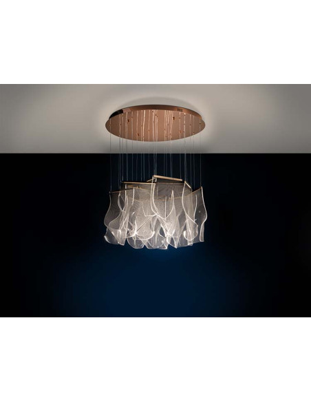 VELOS LÁMPARA 14 LUCES ORO ROSA