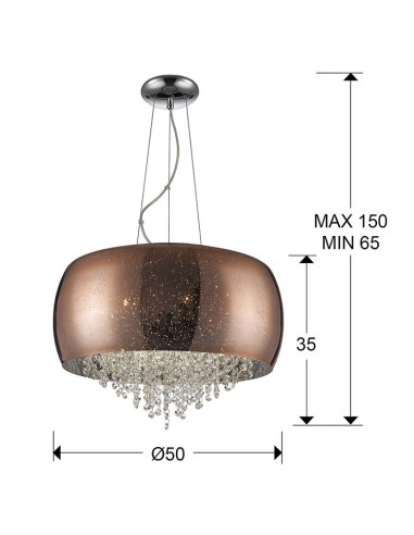 LÁMPARA CAELUM COBRE 6 G9 Ø50