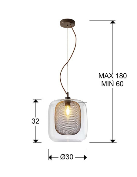 LÁMPARA 1 LUZ GRANDE FOX CHOCOLATE