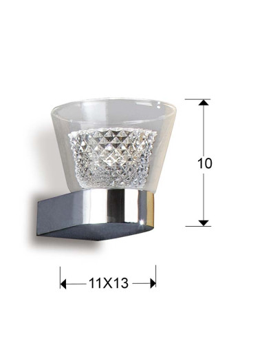 APLIQUE LUCIA 1 LUZ LED CROMO