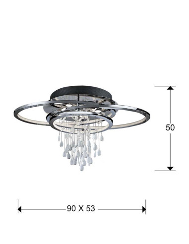 PLAFÓN BRUMA 5 LUCES+LED