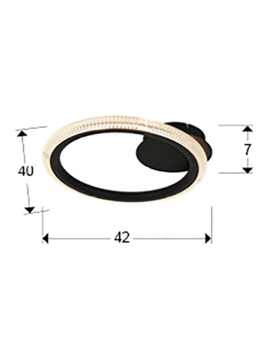 PLAFÓN RING 1 ARO NEGRO