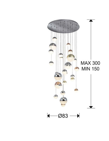 LÁMPARA 27 LUCES LED SPHERE COLØ80 DIMABLE