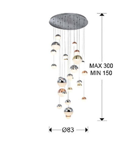 LÁMPARA 27 LUCES LED SPHERE COLØ80 CCT