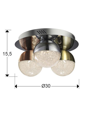 PLAFÓN 3 LUCES LED SPHERE COLORØ30 DIMABLE