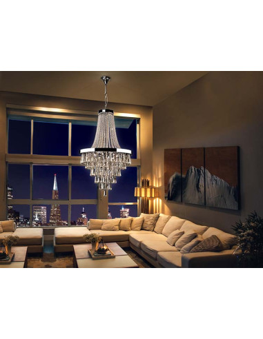 LÁMPARA 22 LUCES PALACE MET Y CRIST