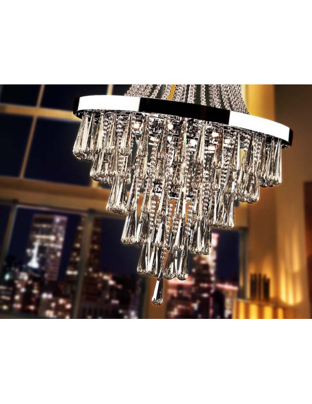 LÁMPARA 22 LUCES PALACE MET Y CRIST