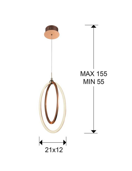 LÁMPARA LED OCELLIS 22Ø ORO ROSA